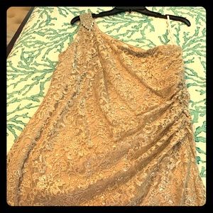 Silver Calvin Klein one shoulder dress